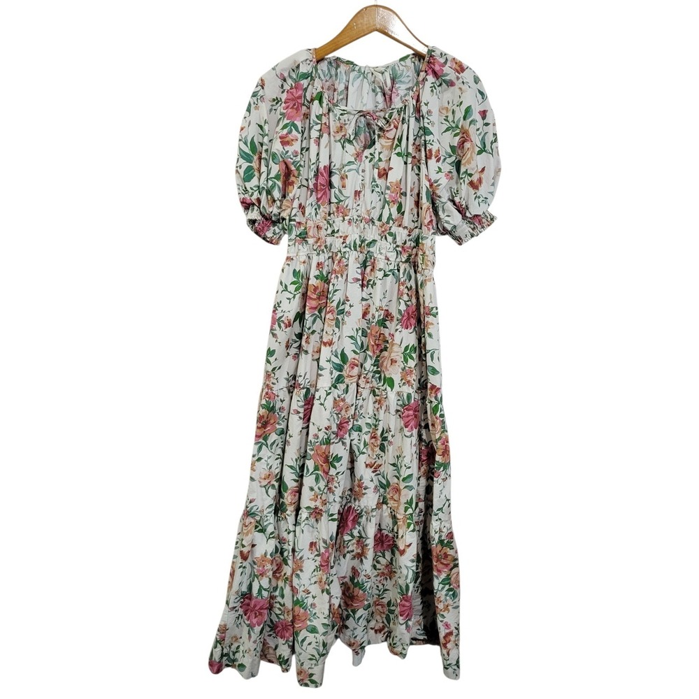 Anthropologie Somerset Maxi Dress Womens Medium Pink Floral Cottage Fairy Romanc